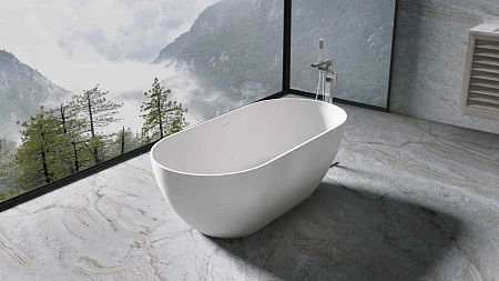 Ванна из искусственного камня Vincea Solid Surface VBT-4S04MW-1600, 1600x800x560, белый матовый, щелевой перелив Ванна из искусственного камня Vincea Solid Surface VBT-4S04MW-1600, 1600x800x560, белый матовый, щелевой перелив