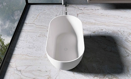 Ванна из искусственного камня Vincea Solid Surface VBT-4S04MW-1600, 1600x800x560, белый матовый, щелевой перелив Ванна из искусственного камня Vincea Solid Surface VBT-4S04MW-1600, 1600x800x560, белый матовый, щелевой перелив