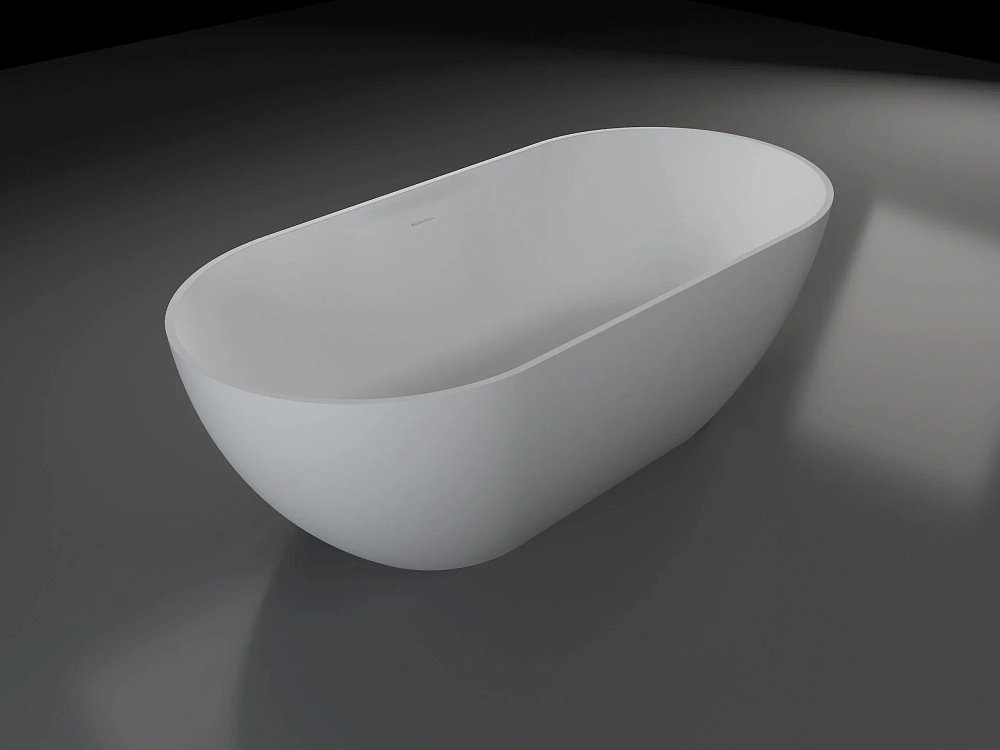 Ванна из искусственного камня Vincea Solid Surface VBT-4S04MW-1600, 1600x800x560, белый матовый, щелевой перелив — Изображение 6