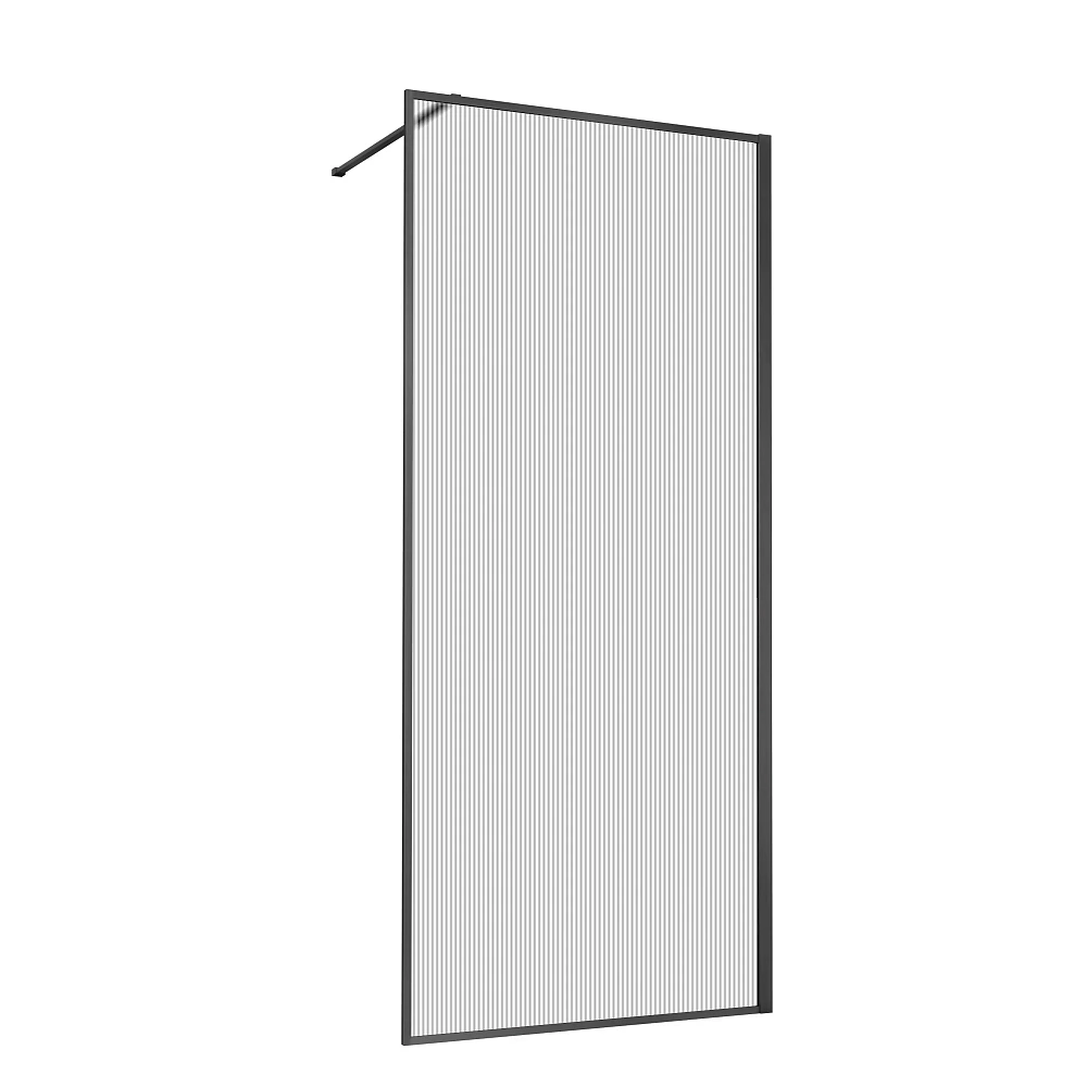 Душевая перегородка Vincea Walk-In VSW-1HP700FLGM 700x2000, вороненая сталь, стекло рифленое — Изображение 5