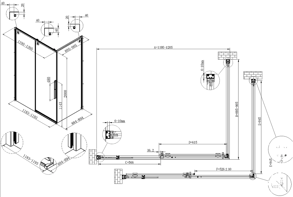 Душевой уголок Vincea Ultima VSR-7UL9012CLBN 1200x900, брашированный никель, стекло прозрачное — Изображение 6