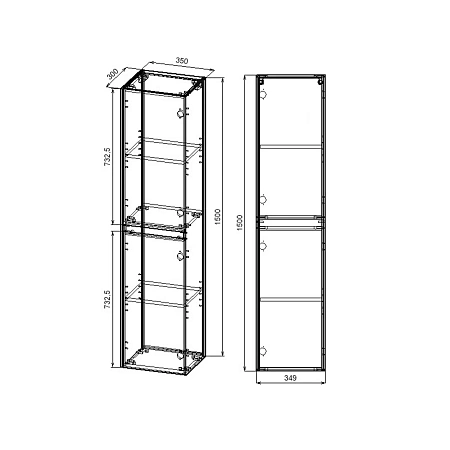 Шкаф-пенал Vincea Luka VSC-2CL150MG подвесной, 1500x350x300, серый матовый Шкаф-пенал Vincea Luka VSC-2CL150MG подвесной, 1500x350x300, серый матовый