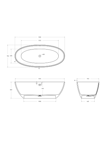 Ванна из искусственного камня CEZARES CZR-LIBERTA-170-76-56-GM-SSB 1700x760x560 Solid Surface Ванна из искусственного камня CEZARES CZR-LIBERTA-170-76-56-GM-SSB 1700x760x560 Solid Surface