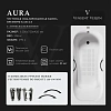 Ванна чугунная Vinsent Veron Aura 150x75x42 VAU1507542H/VH0015BL-AS с черными матовыми ручками и антискользящим покрытием Ванна чугунная Vinsent Veron Aura 150x75x42 VAU1507542H/VH0015BL-AS с черными матовыми ручками и антискользящим покрытием