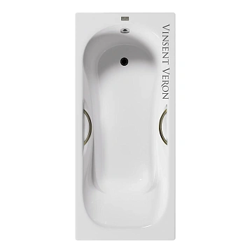 Ванна чугунная Vinsent Veron Aura 150x75x42 VAU1507542H/VH0015BR с бронзовыми ручками