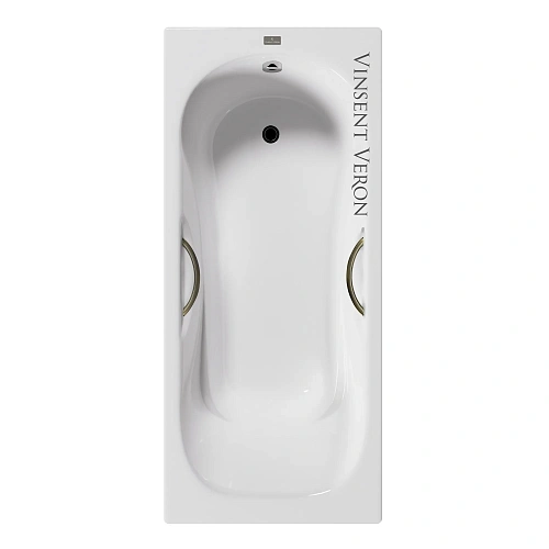 Ванна чугунная Vinsent Veron Aura 150x75x42 VAU1507542H/VH0015BR с бронзовыми ручками Ванна чугунная Vinsent Veron Aura 150x75x42 VAU1507542H/VH0015BR с бронзовыми ручками