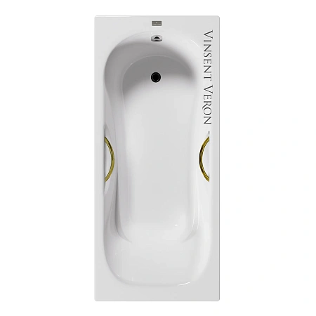 Ванна чугунная Vinsent Veron Aura 150x75x42 VAU1507542H/VH0015GD с золотыми ручками Ванна чугунная Vinsent Veron Aura 150x75x42 VAU1507542H/VH0015GD с золотыми ручками