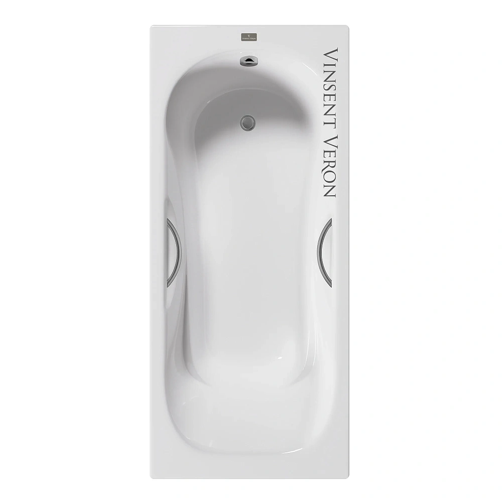 Ванна чугунная Vinsent Veron Aura 150x75x42 VAU1507542H/VH0015GM с ручками оружейная сталь — Изображение 1