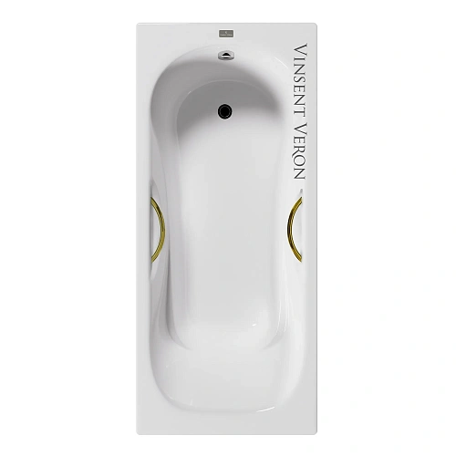 Ванна чугунная Vinsent Veron Aura 170x70x42 VAU1707042H/VH0015GD с золотыми ручками Ванна чугунная Vinsent Veron Aura 170x70x42 VAU1707042H/VH0015GD с золотыми ручками