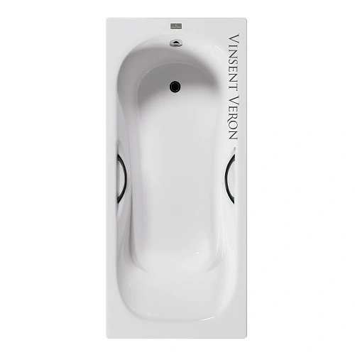 Ванна чугунная Vinsent Veron Aura 170x75x42 VAU1707542H/VH0015BL с черными матовыми ручками Ванна чугунная Vinsent Veron Aura 170x75x42 VAU1707542H/VH0015BL с черными матовыми ручками