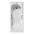 Ванна чугунная Vinsent Veron Aura 170x75x42 VAU1707542H/VH0015BL-AS с черными матовыми ручками и антискользящим покрытием Ванна чугунная Vinsent Veron Aura 170x75x42 VAU1707542H/VH0015BL-AS с черными матовыми ручками и антискользящим покрытием