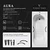 Ванна чугунная Vinsent Veron Aura 170x75x42 VAU1707542H/VH0015BL-AS с черными матовыми ручками и антискользящим покрытием Ванна чугунная Vinsent Veron Aura 170x75x42 VAU1707542H/VH0015BL-AS с черными матовыми ручками и антискользящим покрытием