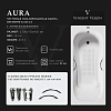 Ванна чугунная Vinsent Veron Aura 170x75x42 VAU1707542H/VH0015CH-AS с хромированными ручками и антискользящим покрытием Ванна чугунная Vinsent Veron Aura 170x75x42 VAU1707542H/VH0015CH-AS с хромированными ручками и антискользящим покрытием