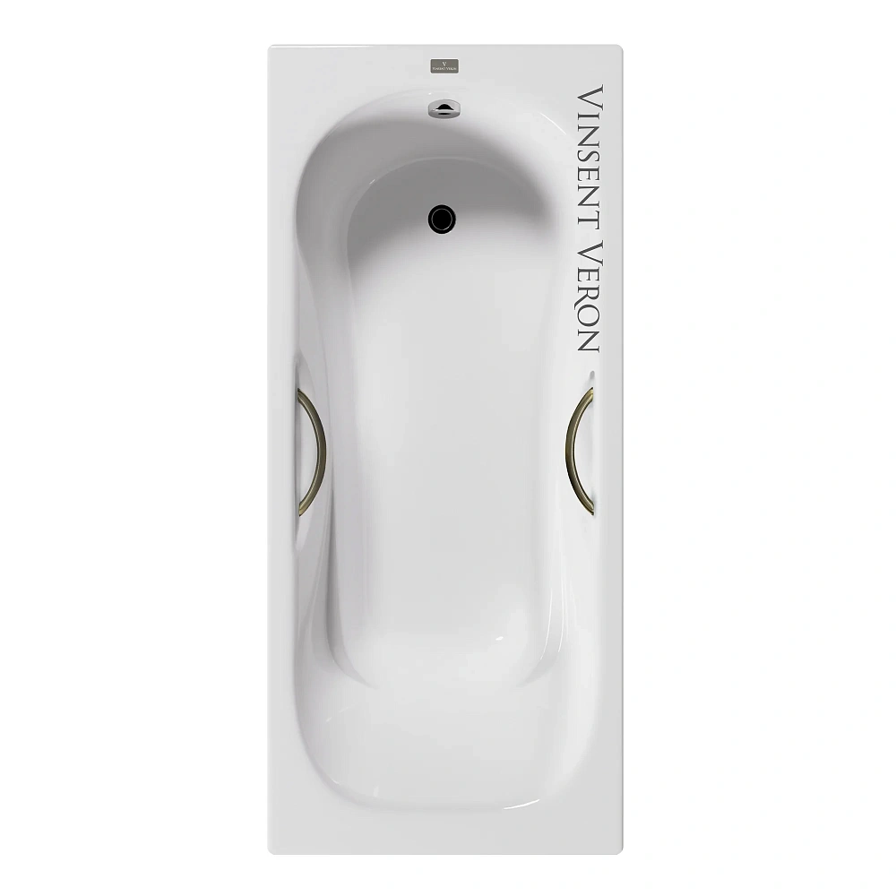 Ванна чугунная Vinsent Veron Aura 180x80x45 VAU1808045H/VH0015BR с бронзовыми ручками — Изображение 1