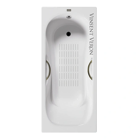 Ванна чугунная Vinsent Veron Aura 180x80x45 VAU1808045H/VH0015BR-AS с бронзовыми ручками и антискользящим покрытием Ванна чугунная Vinsent Veron Aura 180x80x45 VAU1808045H/VH0015BR-AS с бронзовыми ручками и антискользящим покрытием