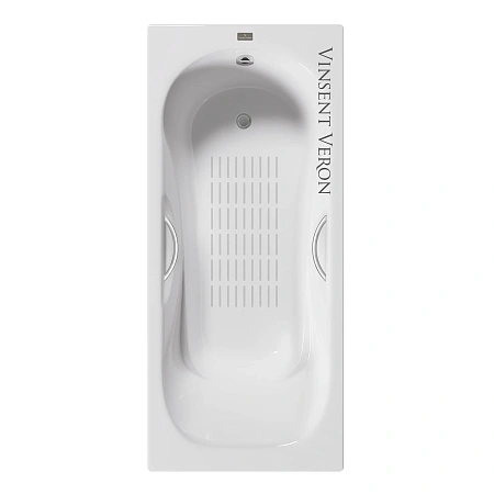 Ванна чугунная Vinsent Veron Aura 180x80x45 VAU1808045H/VH0015NI-AS с ручками цвет никель и антискользящим покрытием Ванна чугунная Vinsent Veron Aura 180x80x45 VAU1808045H/VH0015NI-AS с ручками цвет никель и антискользящим покрытием