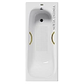 Ванна чугунная Vinsent Veron Concept 140x70x42 VCO1407042H/VH0015GD-AS с золотыми ручками и антискользящим покрытием Ванна чугунная Vinsent Veron Concept 140x70x42 VCO1407042H/VH0015GD-AS с золотыми ручками и антискользящим покрытием