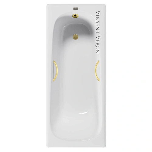 Ванна чугунная Vinsent Veron Concept 140x70x42 VCO1407042H/VH0015MGD с ручками матовое золото Ванна чугунная Vinsent Veron Concept 140x70x42 VCO1407042H/VH0015MGD с ручками матовое золото