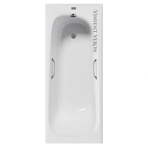 Ванна чугунная Vinsent Veron Concept 150x70x42 VCO1507042H/VH0012GM с ручками оружейная сталь Ванна чугунная Vinsent Veron Concept 150x70x42 VCO1507042H/VH0012GM с ручками оружейная сталь
