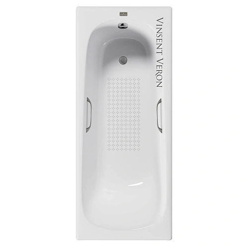 Ванна чугунная Vinsent Veron Concept 150x70x42 VCO1507042H/VH0012GM-AS с ручками оружейная сталь и антискользящим покрытием Ванна чугунная Vinsent Veron Concept 150x70x42 VCO1507042H/VH0012GM-AS с ручками оружейная сталь и антискользящим покрытием