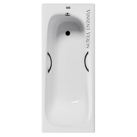 Ванна чугунная Vinsent Veron Concept 150x70x42 VCO1507042H/VH0015BL с черными матовыми ручками Ванна чугунная Vinsent Veron Concept 150x70x42 VCO1507042H/VH0015BL с черными матовыми ручками