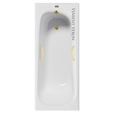 Ванна чугунная Vinsent Veron Concept 150x70x42 VCO1507042H/VH0015MGD с ручками матовое золото Ванна чугунная Vinsent Veron Concept 150x70x42 VCO1507042H/VH0015MGD с ручками матовое золото