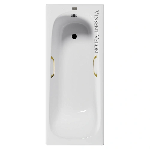 Ванна чугунная Vinsent Veron Concept 160x70x42 VCO1607042H/VH0012GD с золотыми ручками Ванна чугунная Vinsent Veron Concept 160x70x42 VCO1607042H/VH0012GD с золотыми ручками