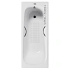 Ванна чугунная Vinsent Veron Concept 160x70x42 VCO1607042H/VH0015CH-AS с хромированными ручками и антискользящим покрытием