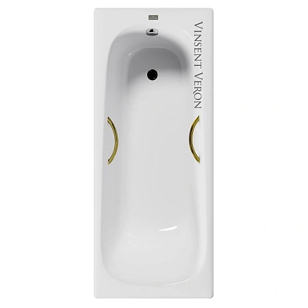 Ванна чугунная Vinsent Veron Concept 165x70x42 VCO1657042H/VH0015GD с золотыми ручками Ванна чугунная Vinsent Veron Concept 165x70x42 VCO1657042H/VH0015GD с золотыми ручками