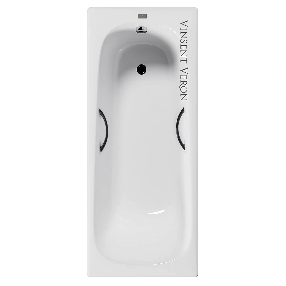 Ванна чугунная Vinsent Veron Concept 170x70x42 VCO1707042H/VH0015BL с черными матовыми ручками — Изображение 1