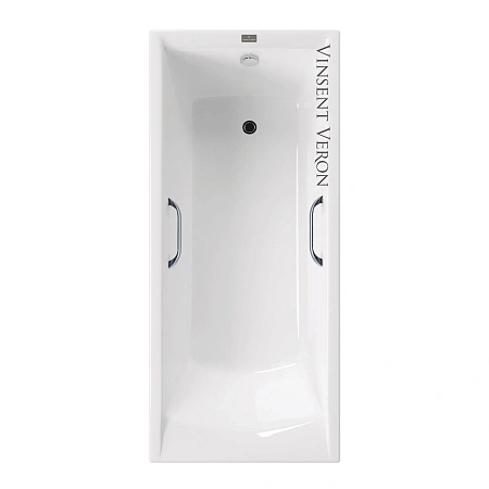 Ванна чугунная Vinsent Veron Devon 170x70x45 VDV1707045H/VH0012CH с хромированными ручками Ванна чугунная Vinsent Veron Devon 170x70x45 VDV1707045H/VH0012CH с хромированными ручками