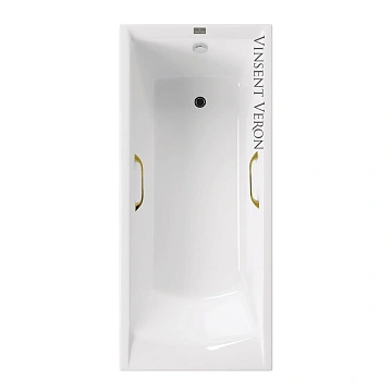 Ванна чугунная Vinsent Veron Devon 170x70x45 VDV1707045H/VH0012GD с золотыми ручками