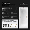 Ванна чугунная Vinsent Veron Devon 170x70x45 VDV1707045H/VH0012GD-AS с золотыми ручками и антискользящим покрытием Ванна чугунная Vinsent Veron Devon 170x70x45 VDV1707045H/VH0012GD-AS с золотыми ручками и антискользящим покрытием
