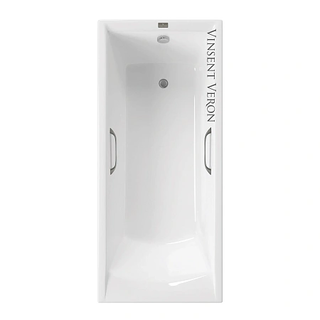 Ванна чугунная Vinsent Veron Devon 170x70x45 VDV1707045H/VH0012GM с ручками оружейная сталь Ванна чугунная Vinsent Veron Devon 170x70x45 VDV1707045H/VH0012GM с ручками оружейная сталь