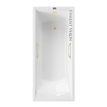 Ванна чугунная Vinsent Veron Devon 170x70x45 VDV1707045H/VH0012MGD с ручками матовое золото