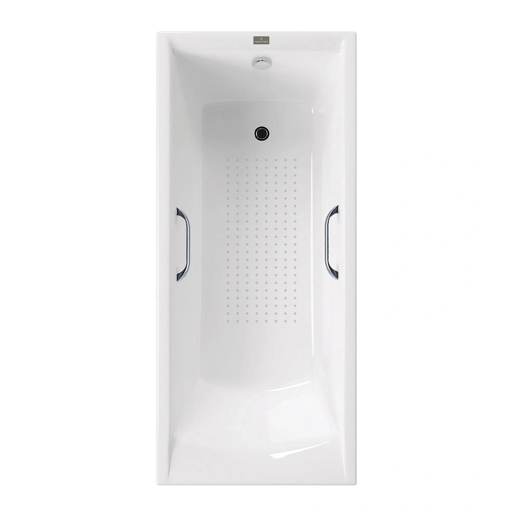 Ванна чугунная Vinsent Veron Devon 180x70x45 VDV1807045H/VH0012CH-AS с хромированными ручками и антискользящим покрытием — Изображение 1