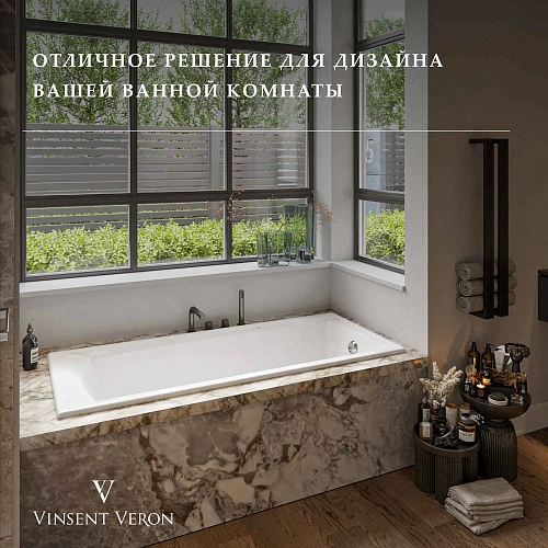 Ванна чугунная Vinsent Veron Devon 180x70x45 VDV1807045H/VH0012NI с ручками цвет никель Ванна чугунная Vinsent Veron Devon 180x70x45 VDV1807045H/VH0012NI с ручками цвет никель