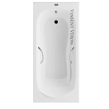 Ванна чугунная Vinsent Veron Haiti 170x80x42 VHT1708042H/VH008CH с хромированными ручками