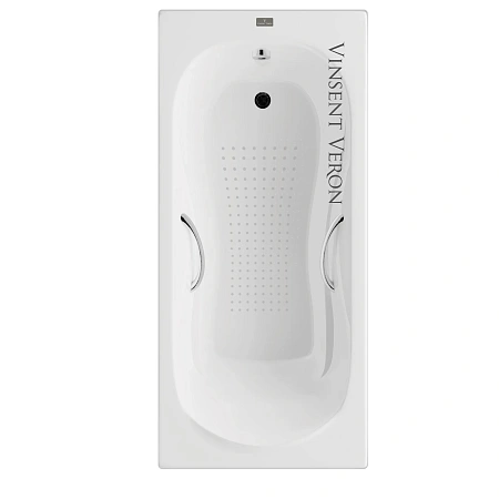 Ванна чугунная Vinsent Veron Haiti 170x80x42 VHT1708042H/VH008CH-AS с хромированными ручками и антискользящим покрытием Ванна чугунная Vinsent Veron Haiti 170x80x42 VHT1708042H/VH008CH-AS с хромированными ручками и антискользящим покрытием