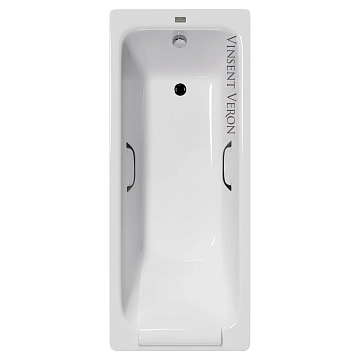 Ванна чугунная Vinsent Veron Italon 170x70x45 VIT1707045H/VH0012BL с черными матовыми ручками