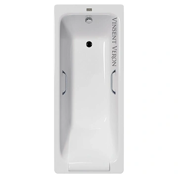 Ванна чугунная Vinsent Veron Italon 170x70x45 VIT1707045H/VH0012CH с хромированными ручками