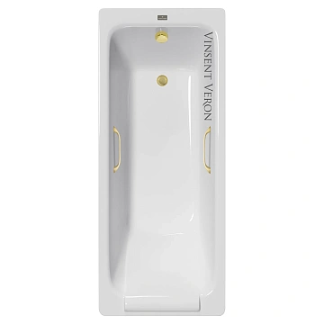 Ванна чугунная Vinsent Veron Italon 170x70x45 VIT1707045H/VH0012MGD с ручками матовое золото