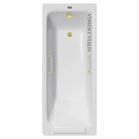 Ванна чугунная Vinsent Veron Italon 170x70x45 VIT1707045H/VH0012MGD с ручками матовое золото Ванна чугунная Vinsent Veron Italon 170x70x45 VIT1707045H/VH0012MGD с ручками матовое золото