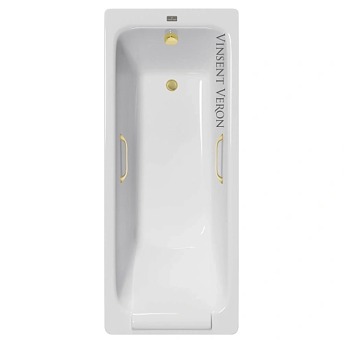 Ванна чугунная Vinsent Veron Italon 170x70x45 VIT1707045H/VH0012MGD с ручками матовое золото Ванна чугунная Vinsent Veron Italon 170x70x45 VIT1707045H/VH0012MGD с ручками матовое золото