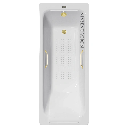 Ванна чугунная Vinsent Veron Italon 170x70x45 VIT1707045H/VH0012MGD-AS с ручками матовое золото и антискользящим покрытием Ванна чугунная Vinsent Veron Italon 170x70x45 VIT1707045H/VH0012MGD-AS с ручками матовое золото и антискользящим покрытием