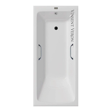 Ванна чугунная Vinsent Veron Kingston 180x80x50 VKN1808050H/VH0012CH с хромированными ручками