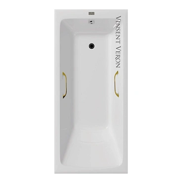 Ванна чугунная Vinsent Veron Kingston 180x80x50 VKN1808050H/VH0012GD с золотыми ручками