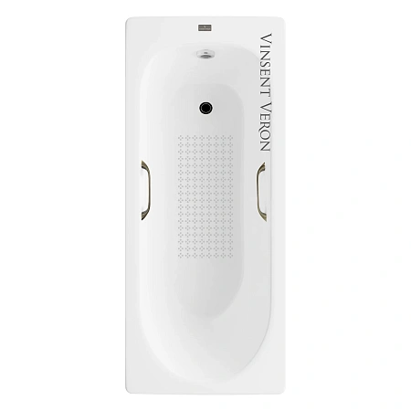 Ванна чугунная Vinsent Veron Soissons 170x70x42 VCN1707042H/VH0012BR-AS с бронзовыми ручками и антискользящим покрытием Ванна чугунная Vinsent Veron Soissons 170x70x42 VCN1707042H/VH0012BR-AS с бронзовыми ручками и антискользящим покрытием