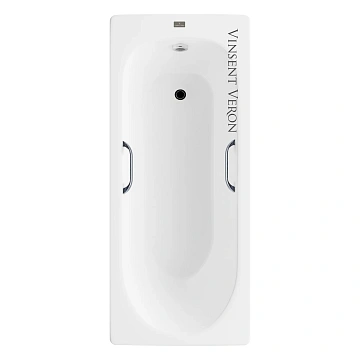 Ванна чугунная Vinsent Veron Soissons 170x70x42 VCN1707042H/VH0012CH с хромированными ручками
