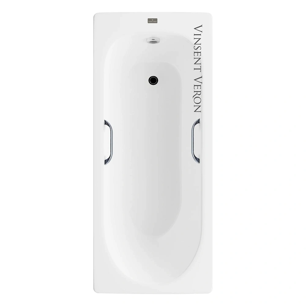 Ванна чугунная Vinsent Veron Soissons 170x70x42 VCN1707042H/VH0012CH с хромированными ручками — Изображение 1